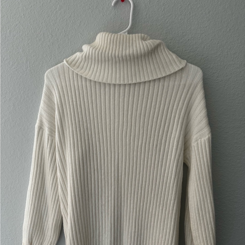Off the shoulder or turtleneck sweater dress